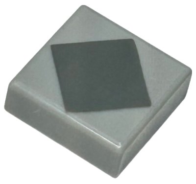 LEGO part Tile 1 x 1 with Dark Bluish Gray Square / Diamond Pattern (3070pb226)