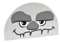 LEGO onderdeel Duplo, Steen 2 x 4 x 2 Schuin Gebogen Dubbel met Donkergrijs Wenkbrauwen en Neus, Zwart en Wit Ogen en Mond Patroon (Frozen Earth Reuzen Gezicht) 31213pb047