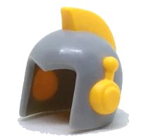LEGO onderdeel Minifigure, Headgear Helmet Space Retro with Open Front and Bright Light Orange Earpieces and Crest Pattern 31893pb01