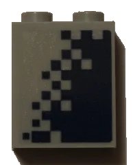 LEGO onderdeel Brick 1 x 2 x 2 with Inside Stud Holder with Dark Blue Pixelated Gradient Pattern Model Left Side (Sticker) - Set 60197 3245cpb076l