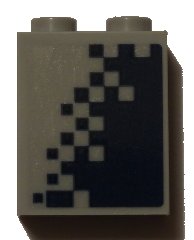 LEGO onderdeel Brick 1 x 2 x 2 with Inside Stud Holder with Dark Blue Pixelated Gradient Pattern Model Left Side (Sticker) - Set 60197 (3245cpb076l)