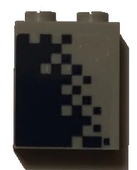 LEGO onderdeel Brick 1 x 2 x 2 with Inside Stud Holder with Dark Blue Pixelated Gradient Pattern Model Right Side (Sticker) - Set 60197 3245cpb076r
