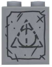 LEGO onderdeel Brick 1 x 2 x 2 with Inside Stud Holder with Triangle Tombstone Pattern (Sticker) - Set 75965 3245cpb106