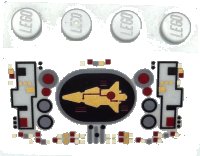 LEGO onderdeel Slope 33 3 x 4 with Control Panel with Gold Spaceship Pattern (Sticker) - Set 8039 3297pb035