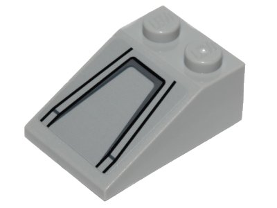 LEGO part Slope 33 3 x 2 with SW Darth Vader's Castle Panel Pattern (Sticker) - Set 75251 (3298pb071)