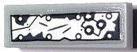 LEGO part Tile, Modified 1 x 3 Inverted with Hole with Worn Silver Metal Plates and Rivets Pattern 2 (Sticker) - Set 70435 35459pb02