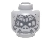 LEGO onderdeel Minifigure, Head Alien Gargoyle with Cracks, Fangs and Speckled Stone Pattern 3626pb1418