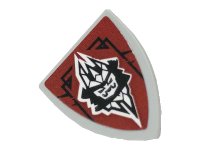 LEGO part Minifigure, Shield Triangular  with Emperor on Dark Red Background, Left Lines Up Pattern (Sticker) - Set 70678 3846pb050