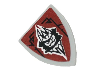 LEGO onderdeel Minifigure, Shield Triangular  with Emperor on Dark Red Background, Left Lines Up Pattern (Sticker) - Set 70678 (3846pb050)