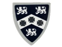 LEGO part Minifigure, Shield Triangular  with 3 White Lions and Maltese Crosses Pattern (Sticker) - Set 71040 3846pb051