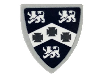 LEGO onderdeel Minifigure, Shield Triangular  with 3 White Lions and Maltese Crosses Pattern (Sticker) - Set 71040 (3846pb051)