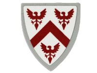 LEGO part Minifigure, Shield Triangular  with 3 Red Eagles Pattern (Sticker) - Set 71040 3846pb052