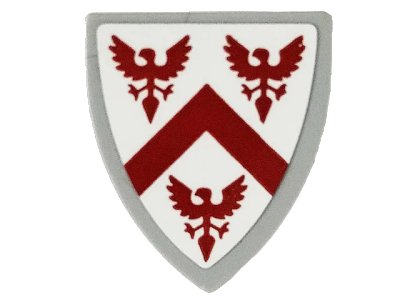 LEGO onderdeel Minifigure, Shield Triangular  with 3 Red Eagles Pattern (Sticker) - Set 71040 (3846pb052)