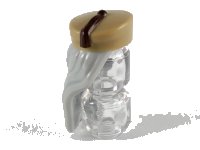 LEGO onderdeel Minifigure, Hair Combo, Hat with Hair Long and Straight, Dark Tan Hat with Dark Brown Tassel Pattern 38541pb02