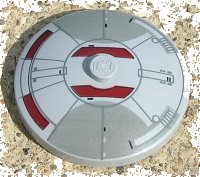 LEGO part Dish 4 x 4 Inverted (Radar) with Solid Stud with Mini Sith Infiltrator Pattern 3960pb008