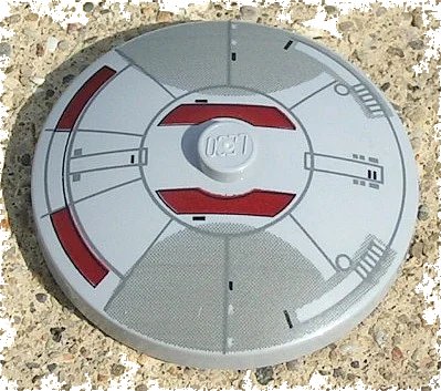 LEGO onderdeel Dish 4 x 4 Inverted (Radar) with Solid Stud with Mini Sith Infiltrator Pattern (3960pb008)