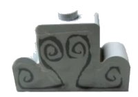 LEGO part Brick, Modified 1 x 4 x 2 Center Stud Top with Dark Gray Engravings Pattern (Sticker) - Set 4766 4088pb01