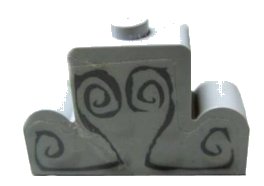 LEGO onderdeel Brick, Modified 1 x 4 x 2 Center Stud Top with Dark Gray Engravings Pattern (Sticker) - Set 4766 (4088pb01)
