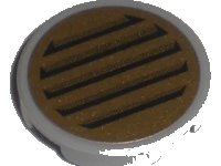 LEGO onderdeel Tile, Round 2 x 2 with Black Vent on Gold Background Pattern (Sticker) - Set 5984 4150pb044