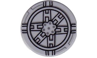 LEGO onderdeel Tile, Round 2 x 2 with Black SW Tie Fighter Pattern (4150pb086)