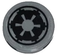 LEGO part Tile, Round 2 x 2 with SW Imperial Logo Pattern (Sticker) - Set 7915 4150pb091