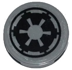 LEGO onderdeel Tile, Round 2 x 2 with SW Imperial Logo Pattern (Sticker) - Set 7915 (4150pb091)