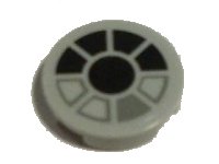 LEGO onderdeel Tile, Round 2 x 2 with SW Millennium Falcon Cockpit Pattern (Sticker) - Set 7778 4150pb170