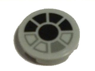 LEGO onderdeel Tile, Round 2 x 2 with SW Millennium Falcon Cockpit Pattern (Sticker) - Set 7778 (4150pb170)