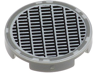 LEGO onderdeel Tile, Round 2 x 2 with Fine Mesh Grille Manhole Cover Pattern (4150ps4)