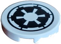 LEGO part Tile, Round 2 x 2 with SW Imperial Logo Pattern 4150ps5