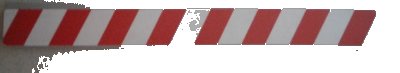 LEGO onderdeel Tile 1 x 8 with Red and White Danger Stripes Pattern (Sticker) - Set 8147 (4162pb056)