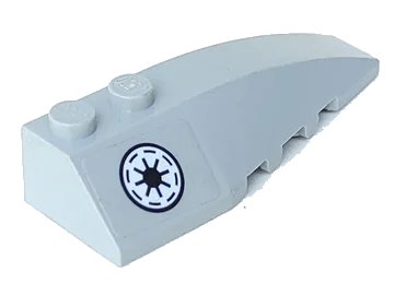 LEGO onderdeel Wedge 6 x 2 Right with Black and White SW Galactic Republic Symbol with Thin Border Pattern (Sticker) - Sets 7669 / 7868 (41747pb036)
