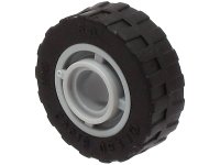 LEGO part Wheel 11mm D. x 8mm with Center Groove with Black Tire 17.5mm D. x 6mm with Shallow Staggered Treads - Band Around Center of Tread (42610 / 92409) 42610c03