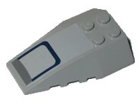 LEGO part Wedge 6 x 4 Triple Curved with Dark Blue Panel Pattern (Sticker) - Set 8128 43712pb038