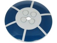 LEGO part Dish 6 x 6 Inverted (Radar) - Solid Studs with 6 Dark Blue Arcs Pattern (SW R2-D2 Astromech Droid Top) 44375bpb23