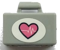 LEGO onderdeel Minifigure, Utensil Briefcase with Dark Pink Heart Beat Pattern (Sticker) - Set 41430 4449pb09