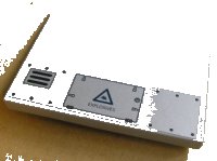 LEGO part Slope 10 6 x 8 with Warning Triangle, 'EXPLOSIVES' and Air Vent Pattern Model Right Side (Sticker) - Set 8635 4515pb032R