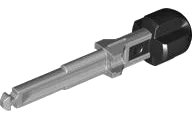 LEGO part Projectile Arrow, Solid Shaft with Molded Flexible Rubber Black Cross Shaped End Pattern 46537pb01