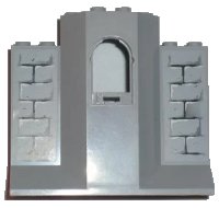 LEGO part Panel 3 x 8 x 6 with Window with Light Bluish Gray Bricks Pattern (Stickers) - Set 8813/8823 48490pb01