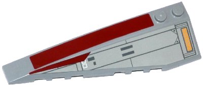 LEGO onderdeel Wedge 10 x 3 Left with Dark Red Stripe and SW V-Wing Starfighter Pattern (Stickers) - Set 75039 (50955pb019)