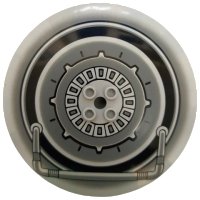 LEGO onderdeel Dish 10 x 10 Inverted (Radar) - Hollow Studs with SW Tank Droid Pattern 50990apb04