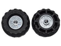 LEGO part Wheel 18mm D. x 14mm with Pin Hole, Fake Bolts and Shallow Spokes with Black Tire 37 x 18R (55981 / 56891) 55981c04