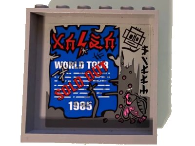 LEGO onderdeel Panel 1 x 6 x 5 with 'WORLD TOUR SOLD OUT 1985' Pattern on Inside (Sticker) - Set 70640 (59349pb206)