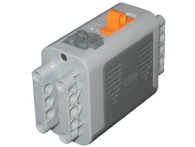 LEGO onderdeel Electric 9V Battery Box 4 x 11 x 7 PF with Orange Switch and Dark Bluish Gray Covers (59510c01)