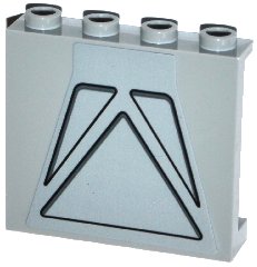 LEGO part Panel 1 x 4 x 3 with Side Supports - Hollow Studs with 3 Triangular Depressions Pattern (Sticker) - Set 75139 (60581pb078)