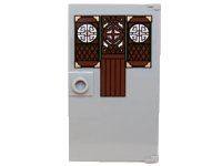 LEGO part Door 1 x 4 x 6 with Stud Handle with Cut-out Wood Panels with Asian Designs Pattern (Sticker) - Set 70751 60616pb014