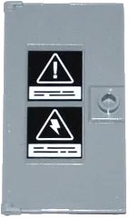 LEGO part Door 1 x 4 x 6 with Stud Handle with Danger Sign and Electricity Danger Sign Pattern (Sticker) - Set 60130 60616pb023