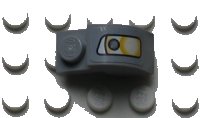 LEGO part Slope, Curved 2 x 1 x 1 1/3 with Recessed Stud with Headlight Pattern Model Left Side (Sticker) - Set 8654 6091pb006L