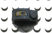 LEGO onderdeel Slope, Curved 2 x 1 x 1 1/3 with Recessed Stud with Headlight Pattern Model Right Side (Sticker) - Set 8654 6091pb006R