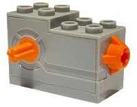 LEGO part Windup Motor 2 x 4 x 2 1/3 with Orange Release Button 61100c01